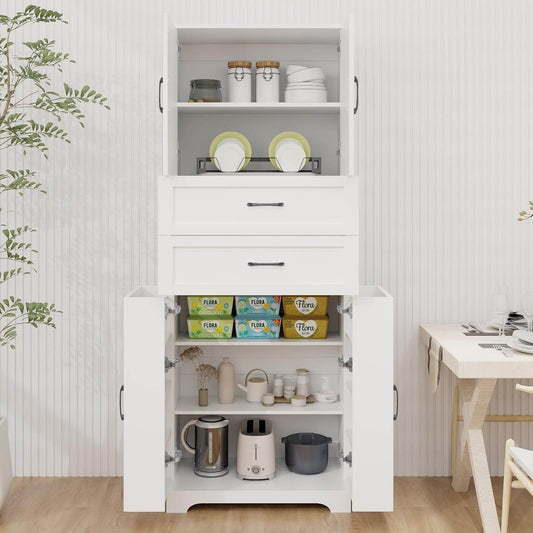 White Kitchen Pantry Storage Cabinet IF085/IF092
