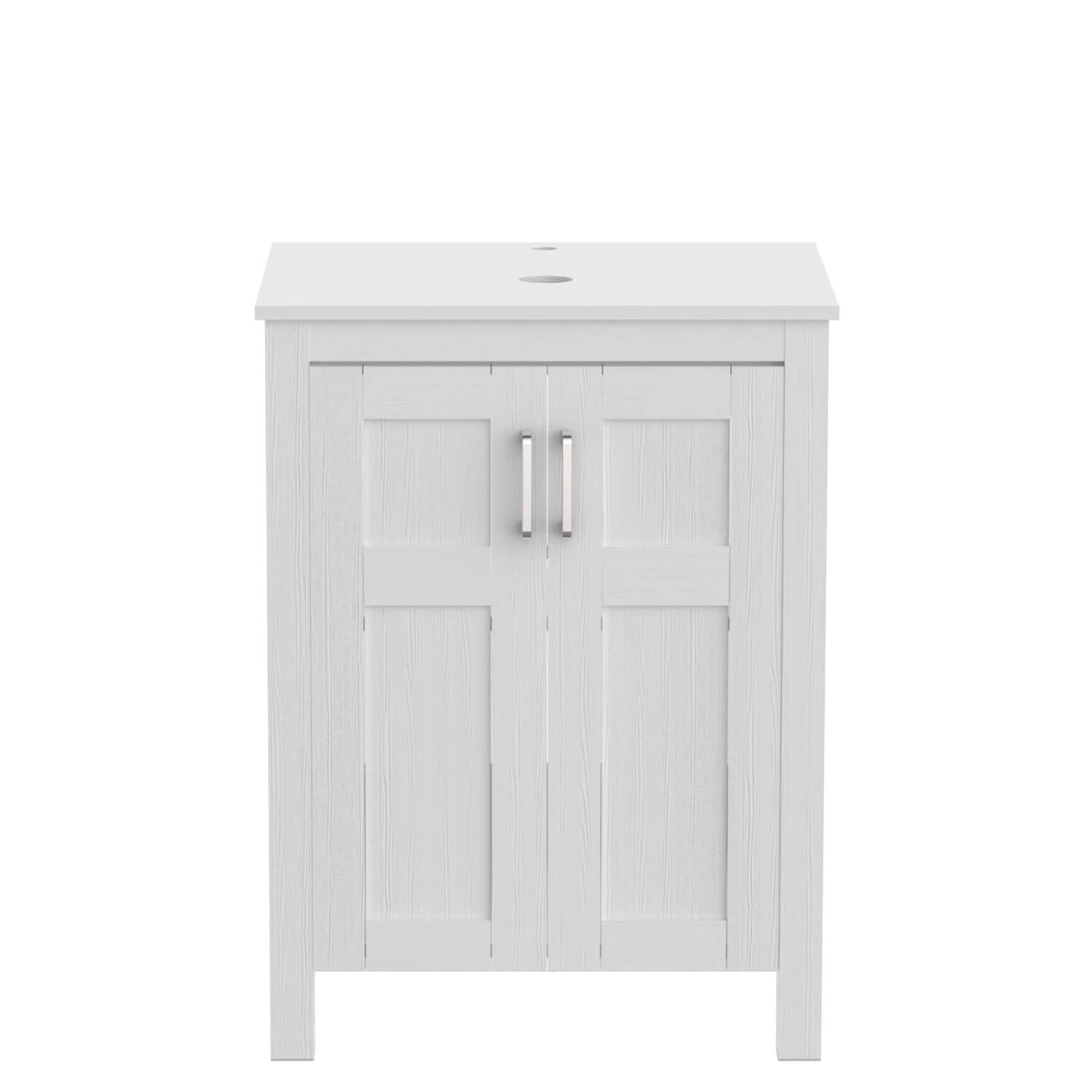 Elecwish White Double Doors Vanity Set (No Mirror)