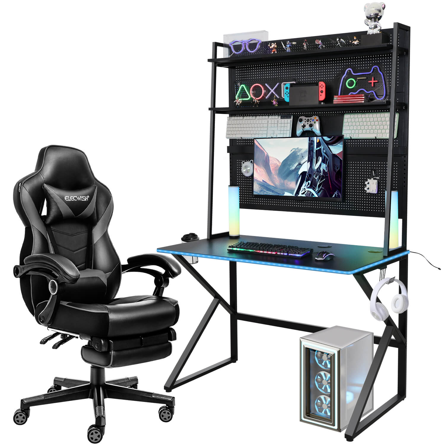 Elecwish Gaming Desk and Chair...