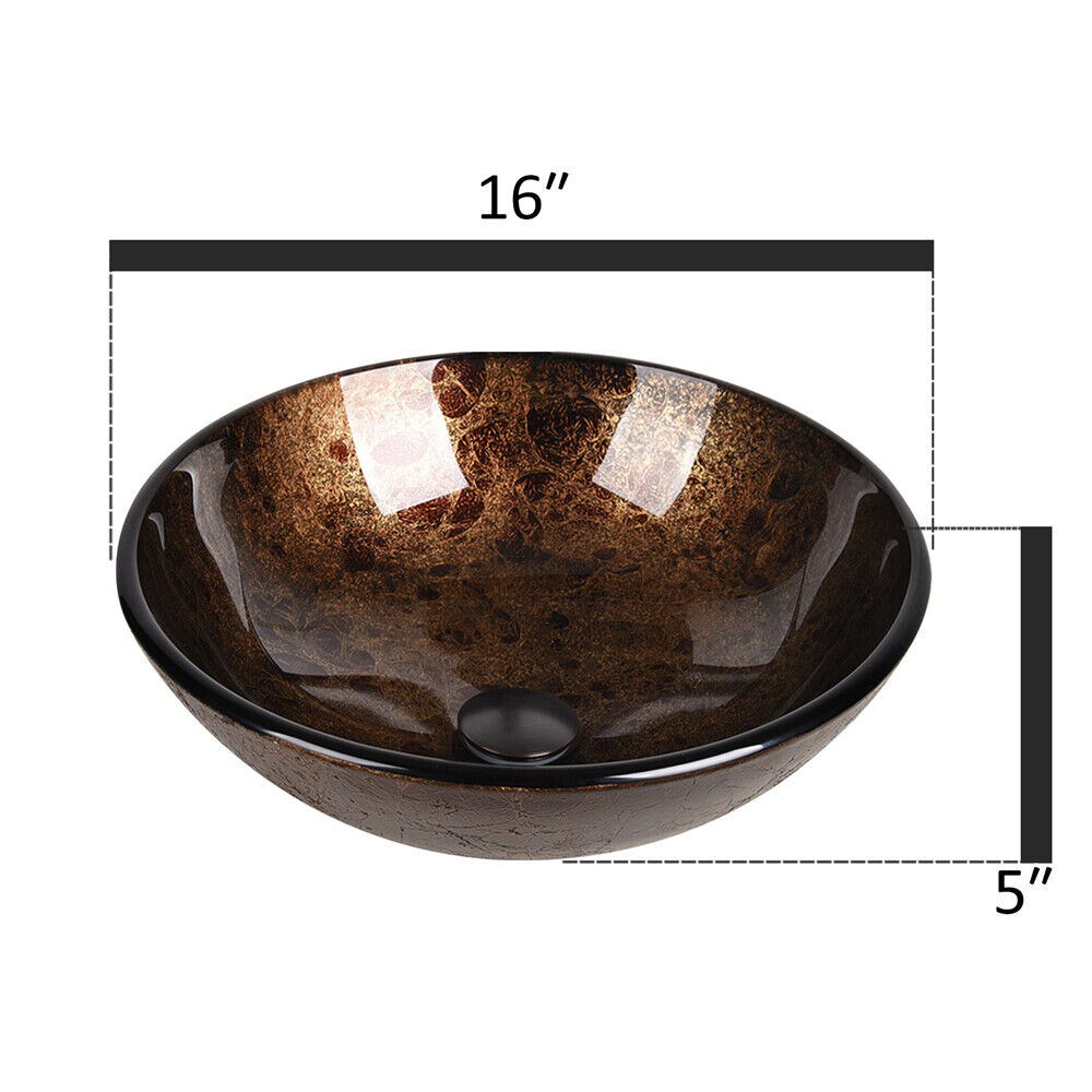 Elecwish Round Brown Sink size