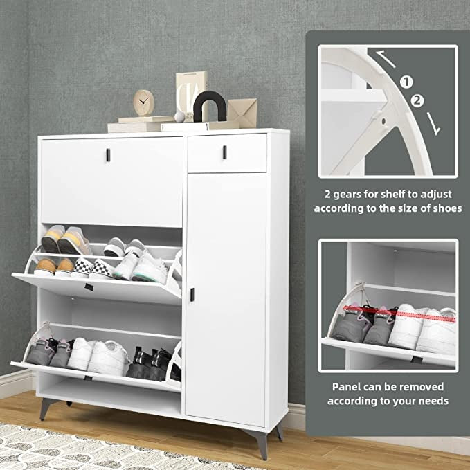 Modern Shoe Organizer Cabinet with Doors