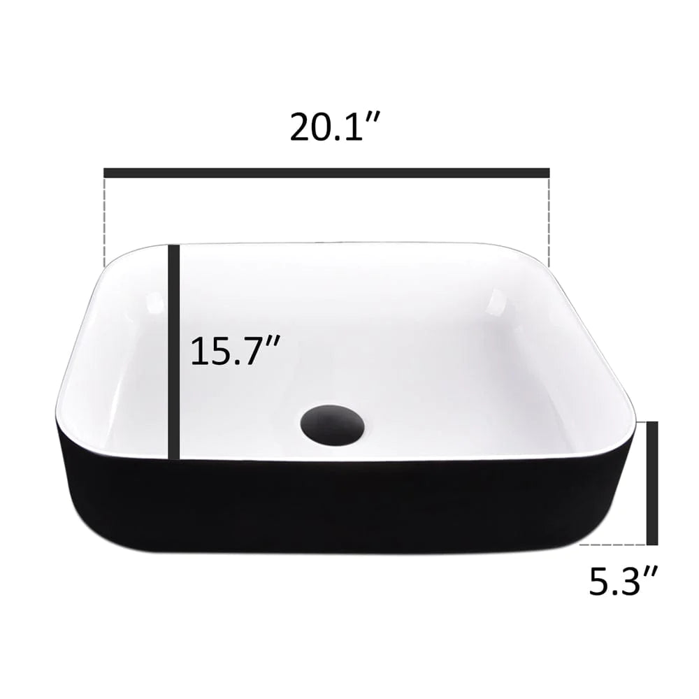 Elecwish black ceramic sink size