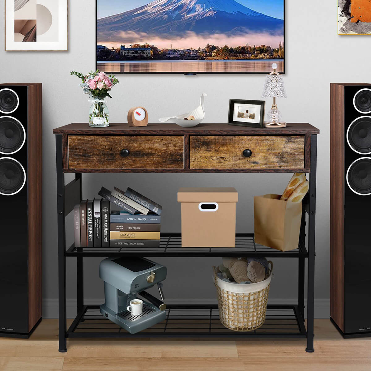 Console Table with storage display