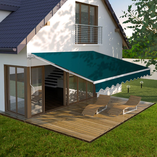 Elecwish Awning Canopy Elecwish Multi Size Patio Retractable Awning Canopy UV Block Sun Shade,Green
