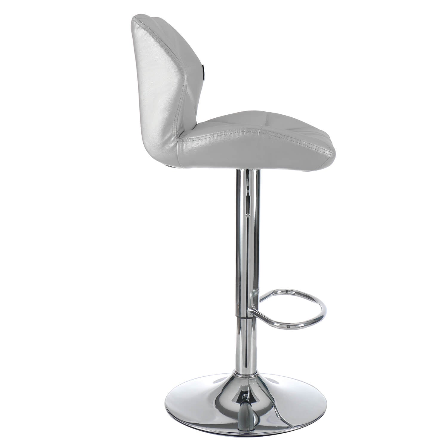 Side view of Elecwish silver bar stool OW001