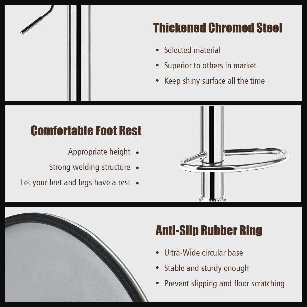Three features of bar stools