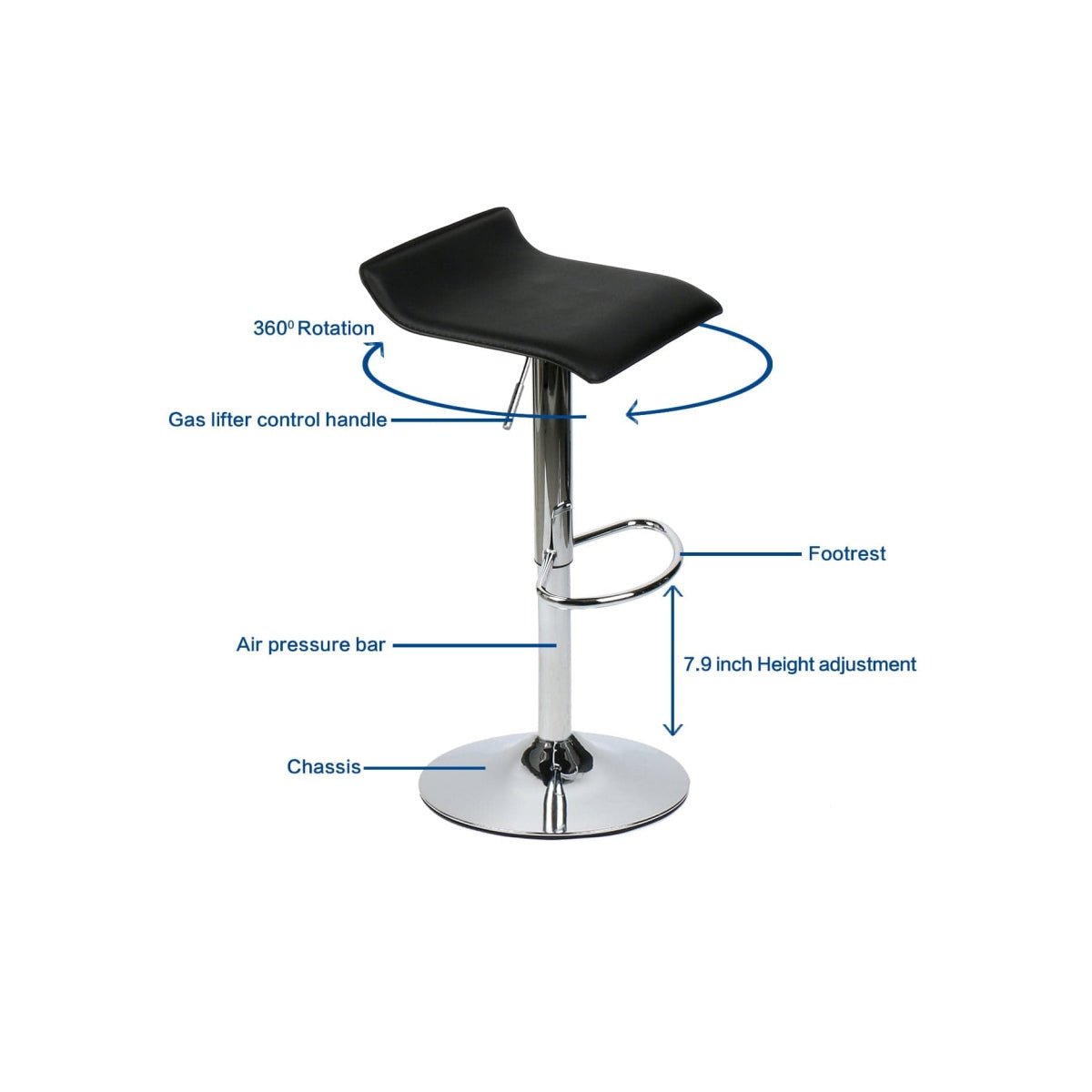 Elecwish black bar stool OW002 features