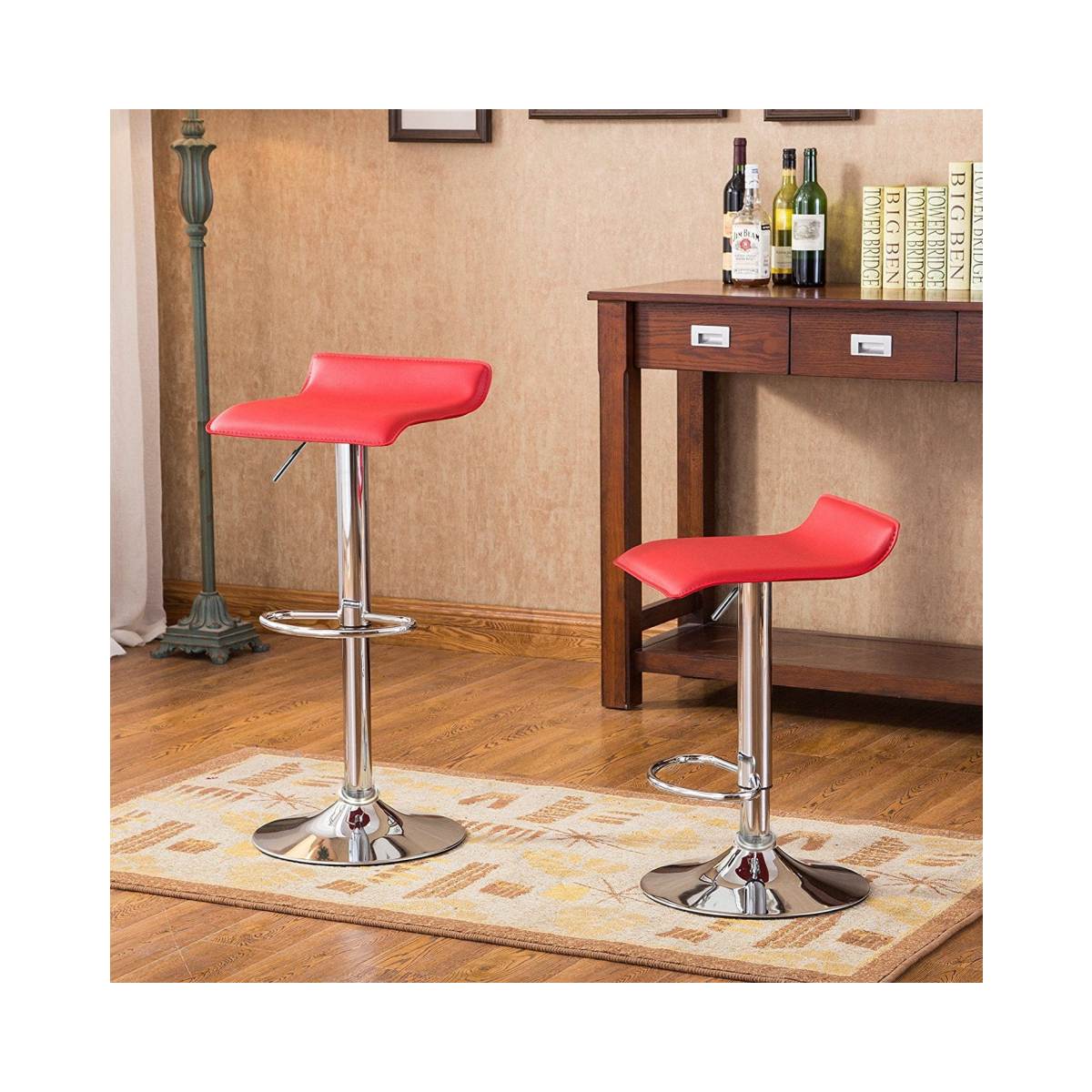 Elecwish red bar stool OW002 display scene