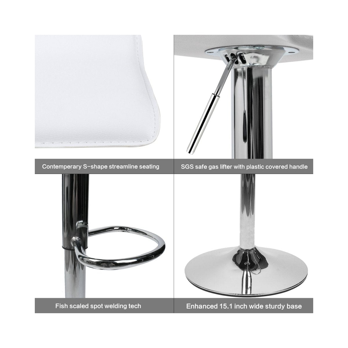 Four features of Elecwish white bar stool OW002