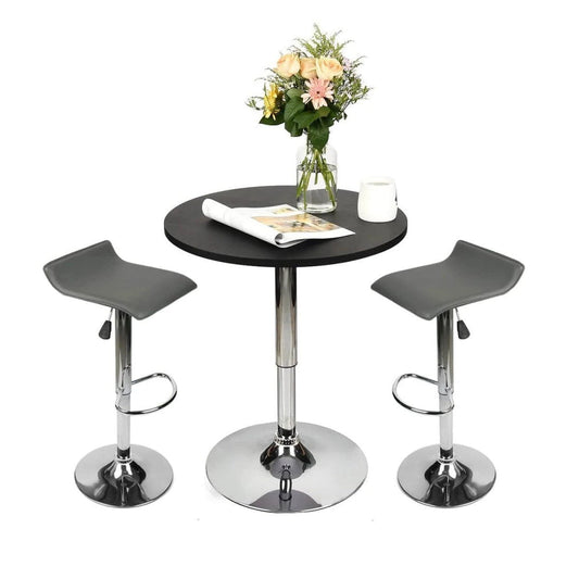Elecwish Bar Table Black / Grey Bar Table Set 3-Piece OW0302