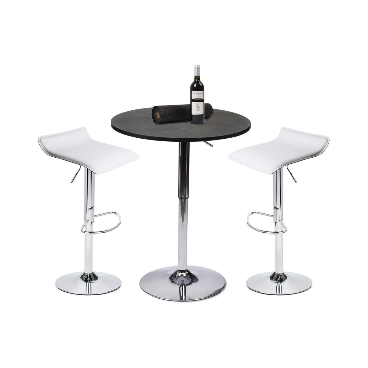 Elecwish Bar Table Black / White Bar Table Set 3-Piece OW0302