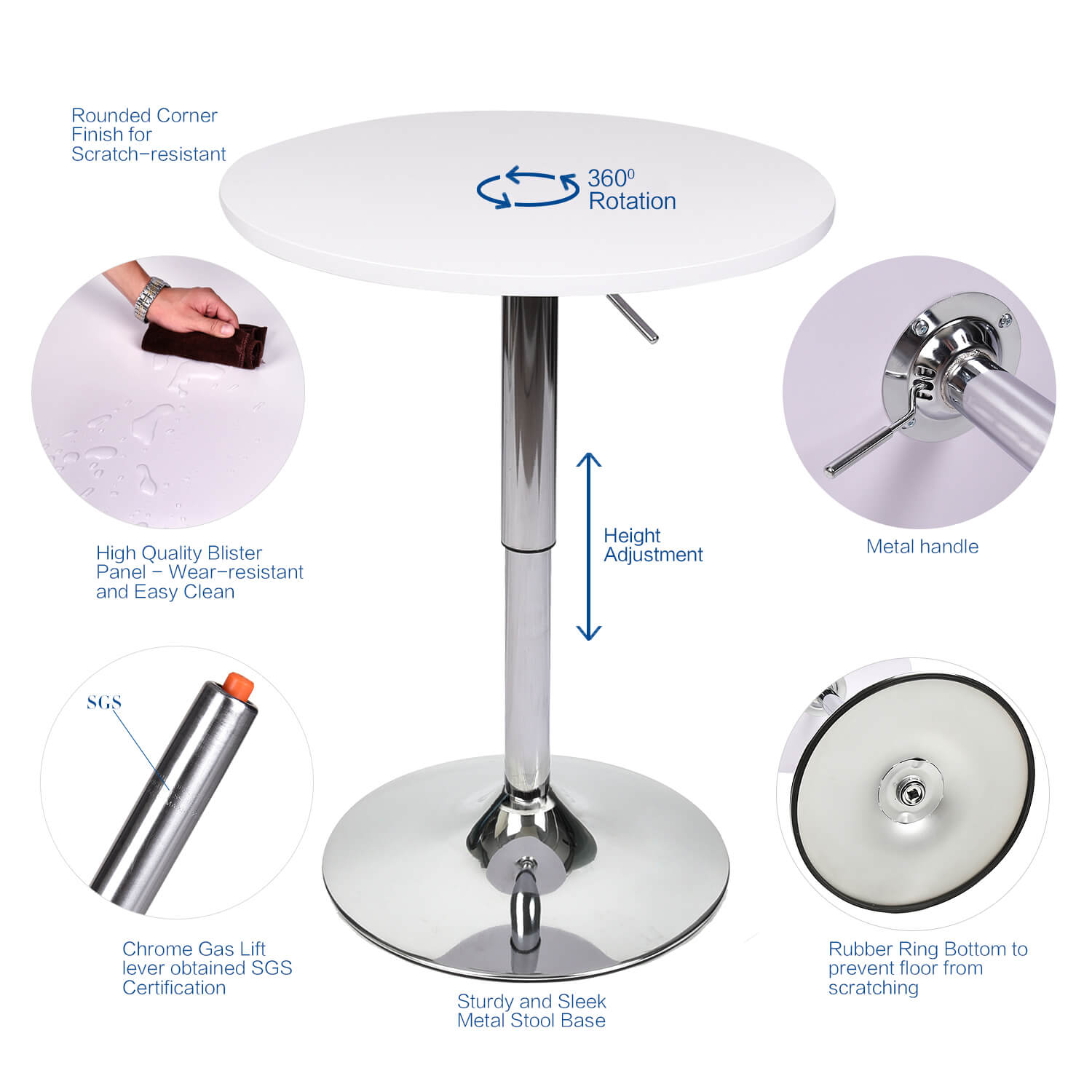 Elecwish white bar table features display