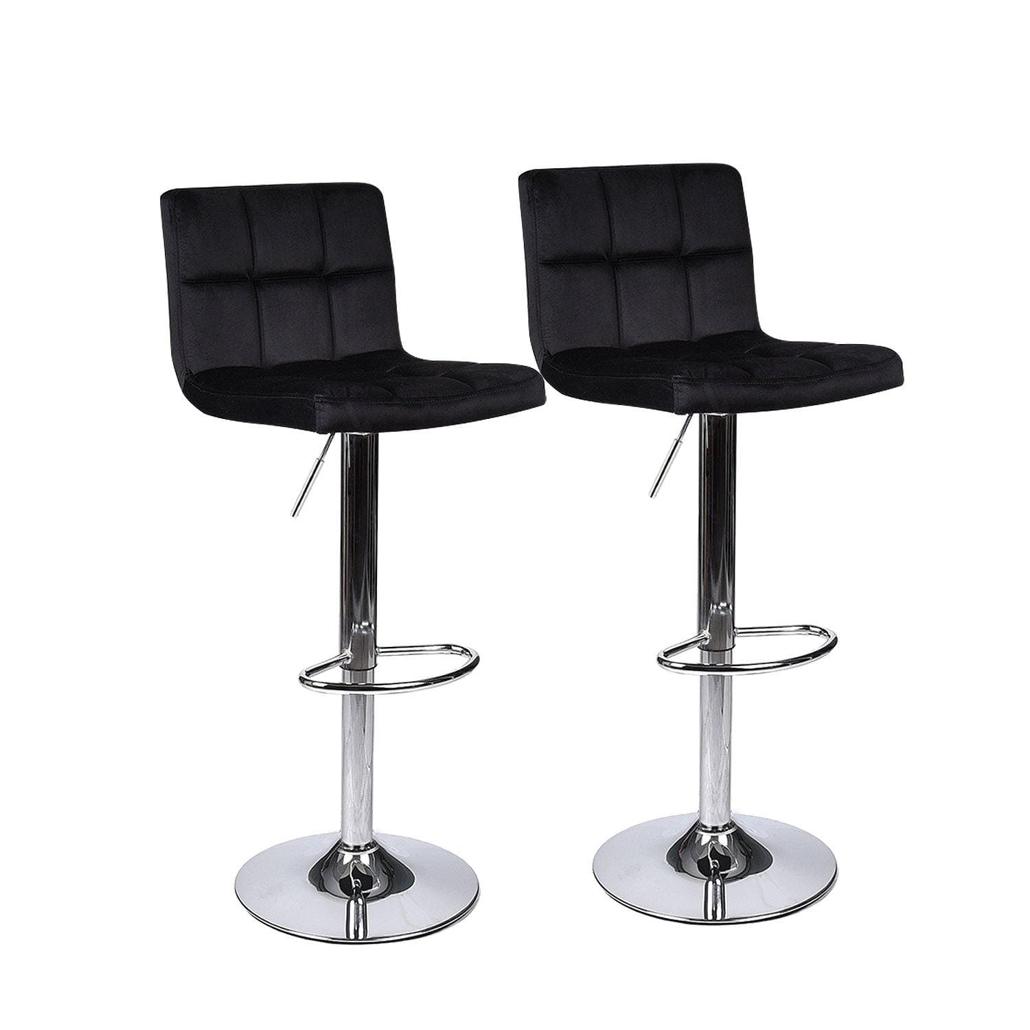 Set of 2 Black Flannel Bar Stools OW004