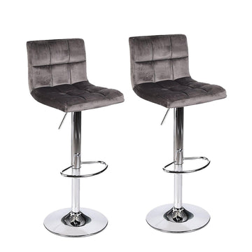 Set of 2 Flannel Grey Bar Stools OW004