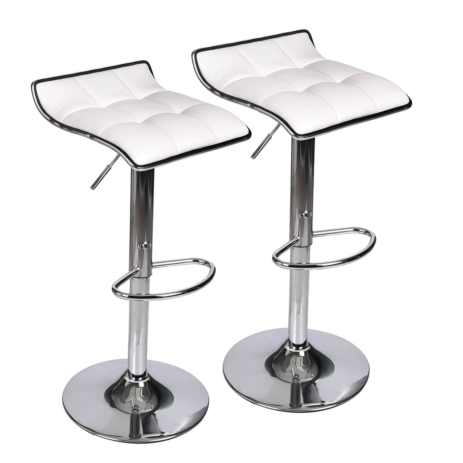 Elecwish Barstools Grid White Set of 2 Bar Stools OW006