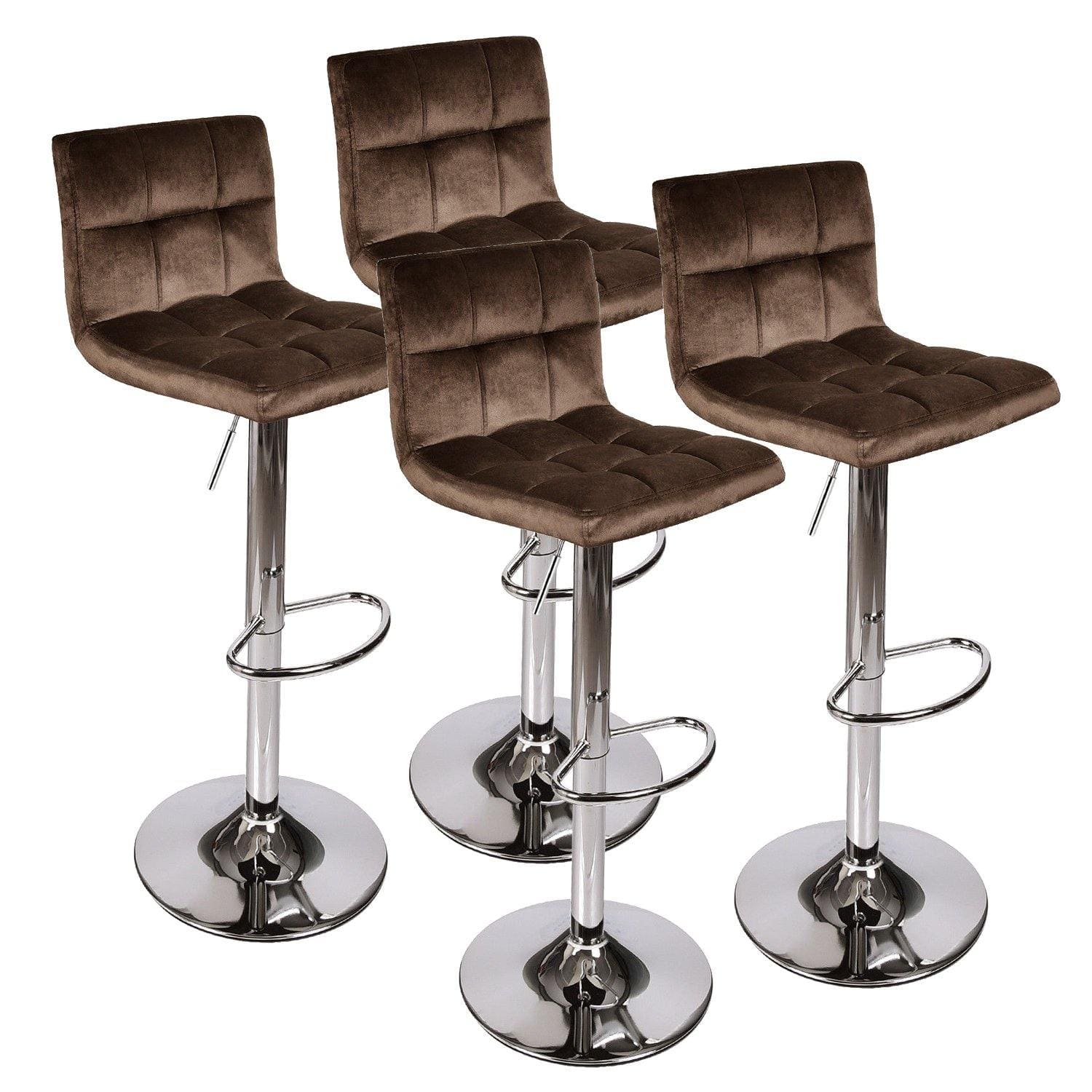 Set of 4 Deerskin Brown Bar Stools OW004 display scene