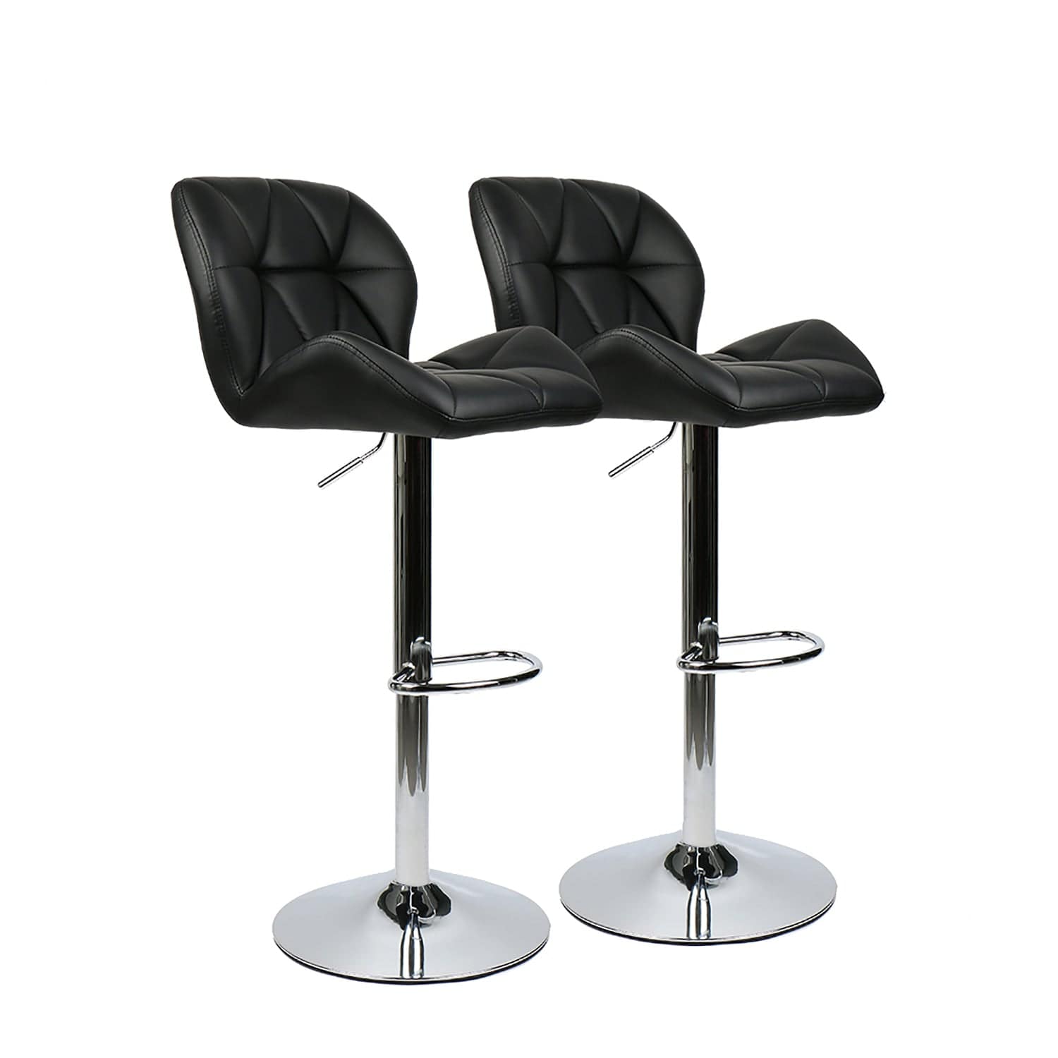 Elecwish Barstools Set of 2 Grid Black Bar Stools OW001