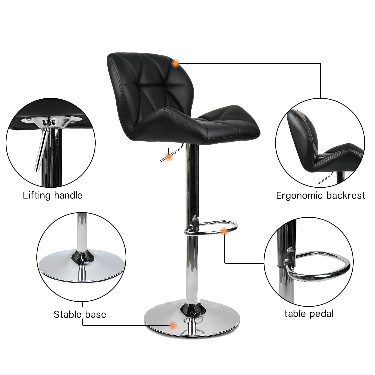 Four features of Elecwish Barstools Set of 2 Bar Stools OW001