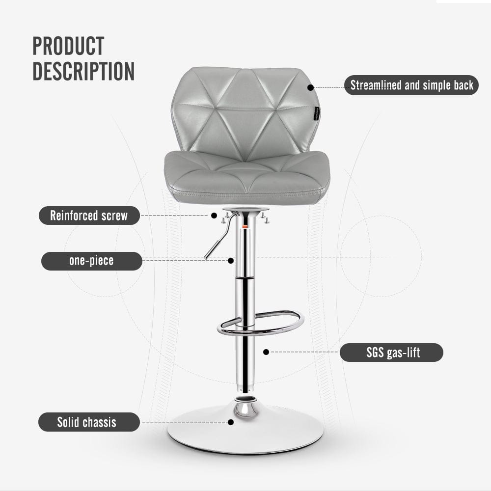 Elecwish Grid Silver Barstool OW001 product description