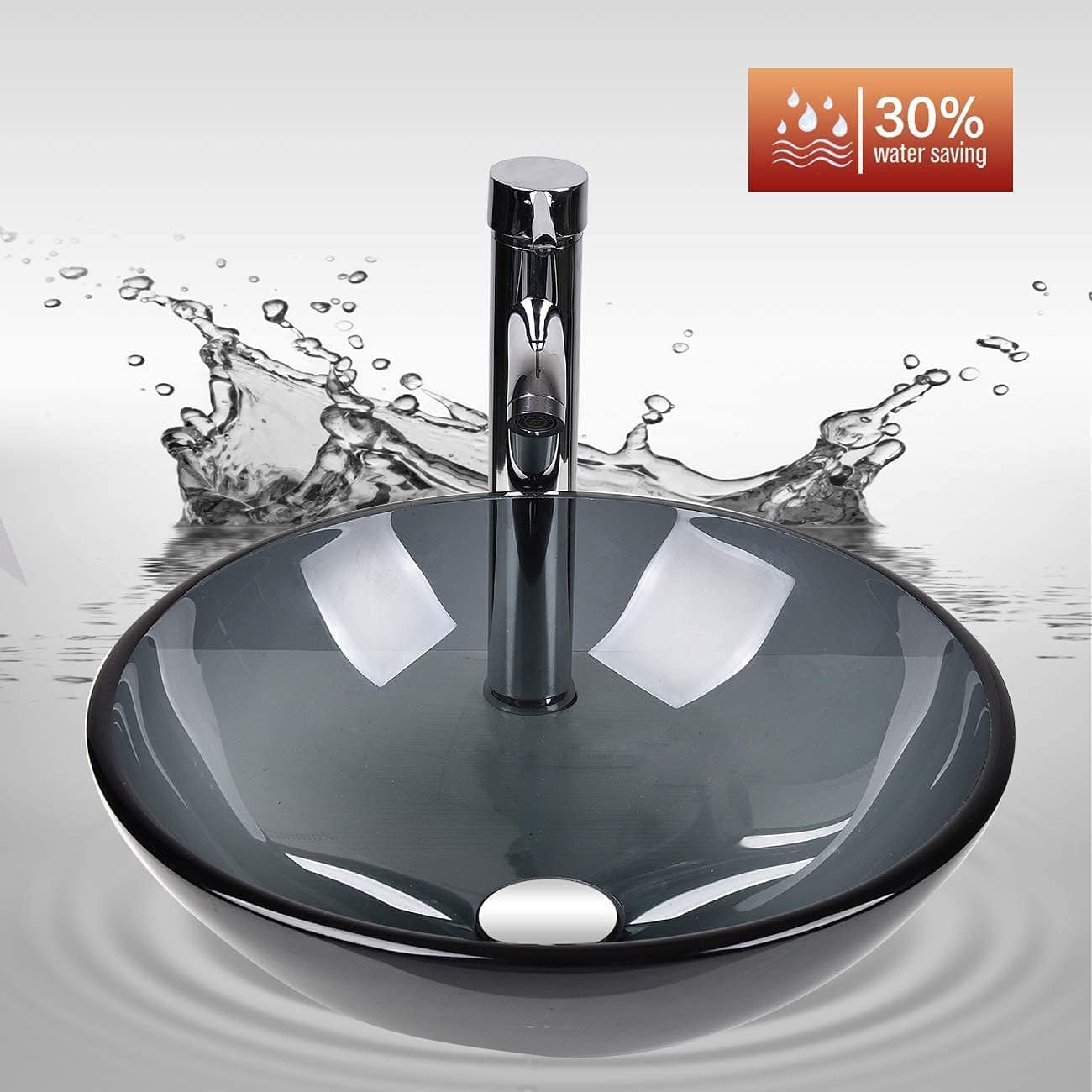 Elecwish Bathroom Glass Vessel Sink BG003