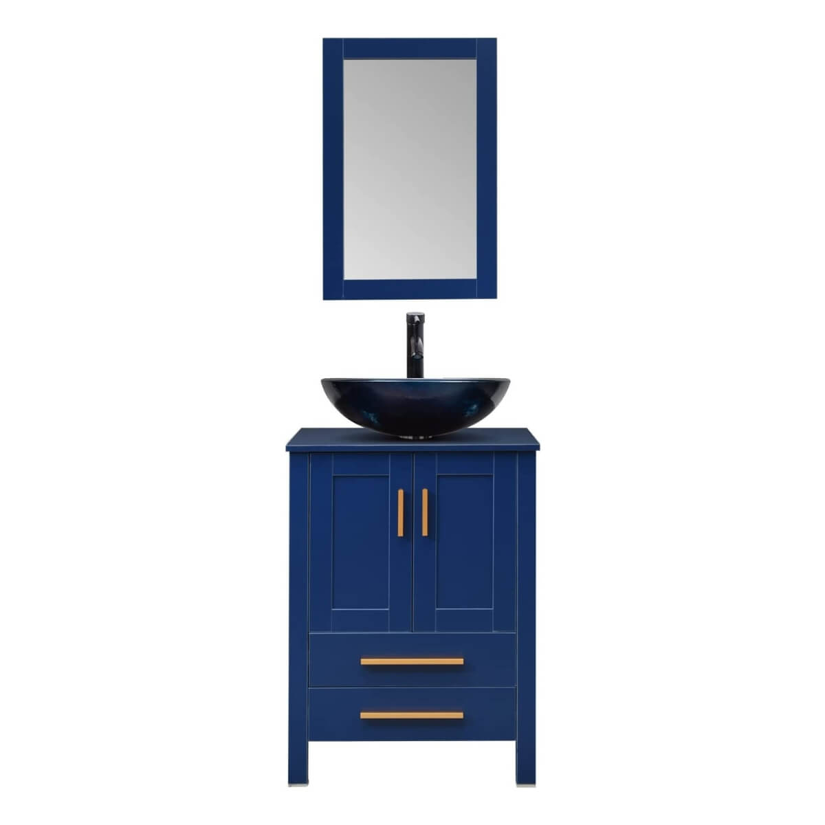 Elecwish Bathroom vanities 24 Inch Bathroom Wood Vanity Vessel Sink Set