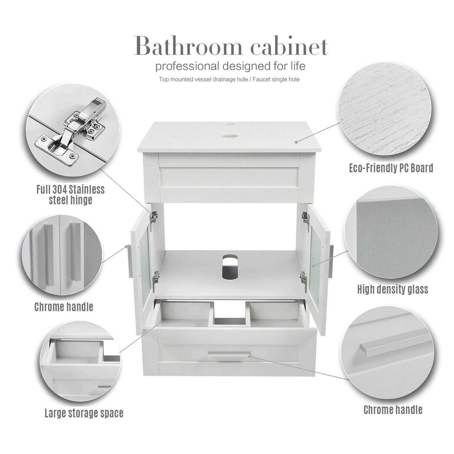 6 professional design points of Elecwish bathroom vanities 24" wood bathroom vanity stand pedestal cabinet