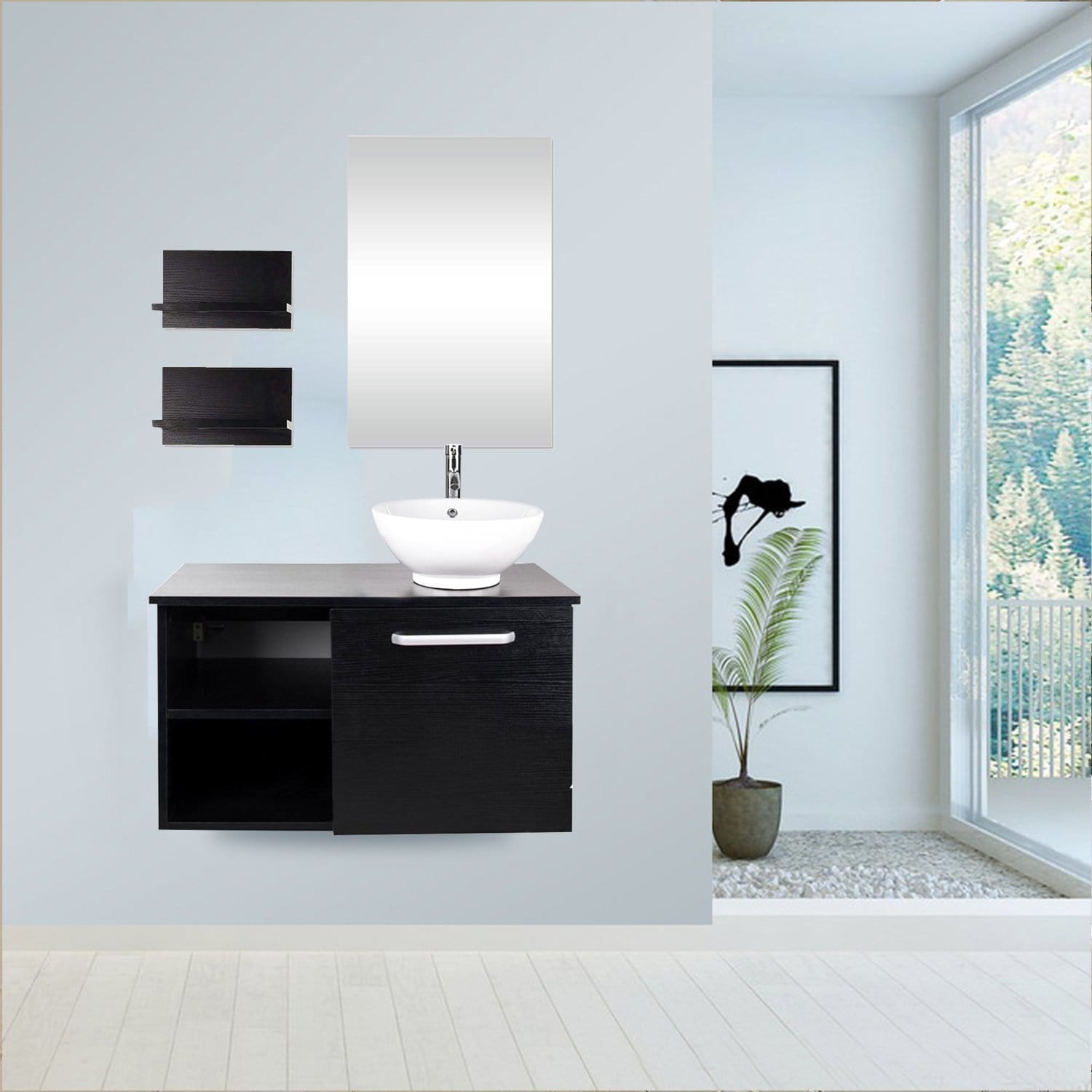 Wall-mounted Vanity Set, Modern Design scene image