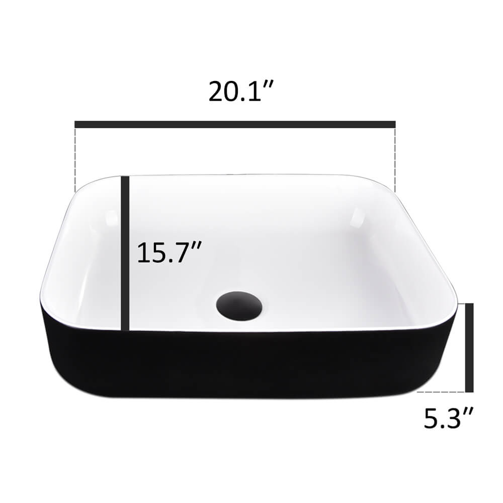 Elecwish black ceramic sink HW1124 size