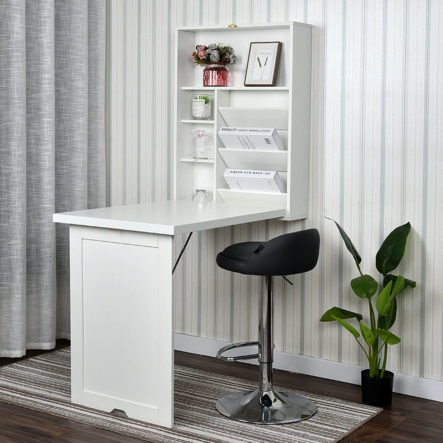 Elecwish Desk White Wall Mounted Computer Desk HW1096 for livingroom