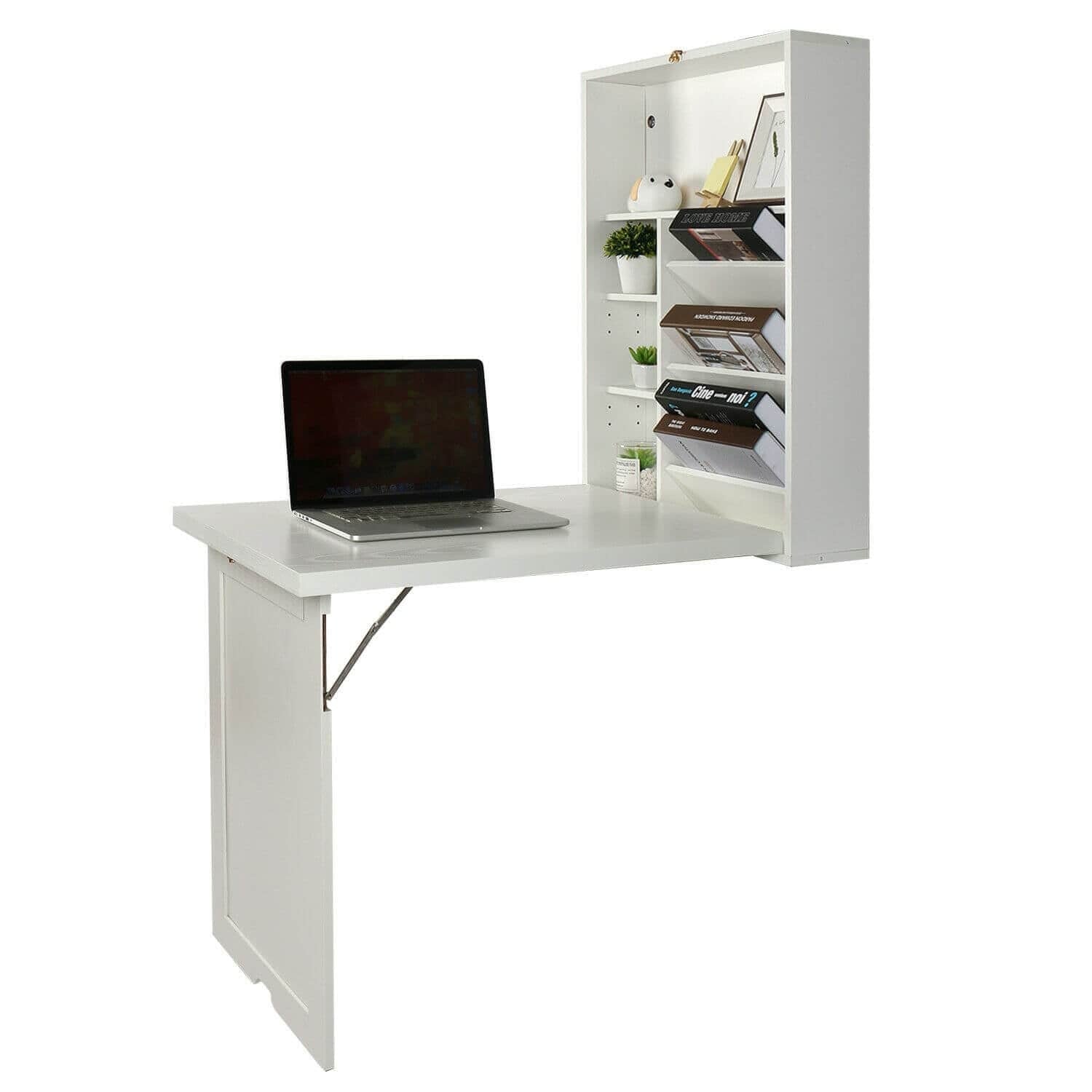 Foldable Wall Mounted Computer Desk | Ample Storage | Elecwish