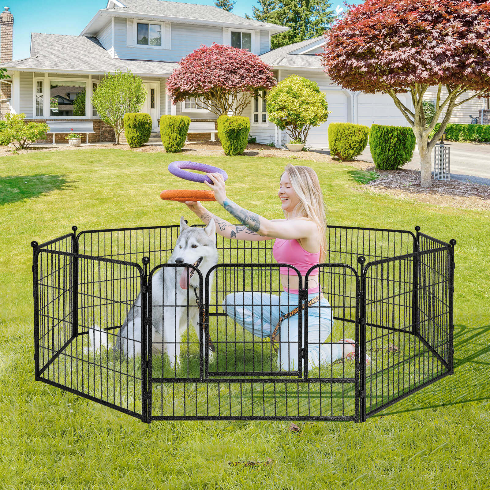 Elecwish eight panels High-Security Pet Fences 