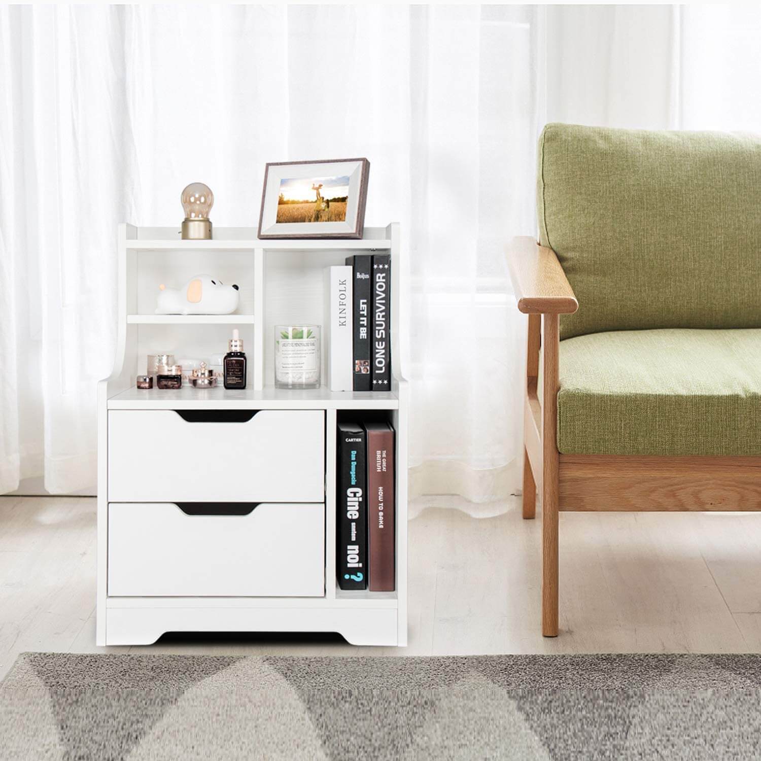 Elecwish End Tables Wood End Table Nightstand
