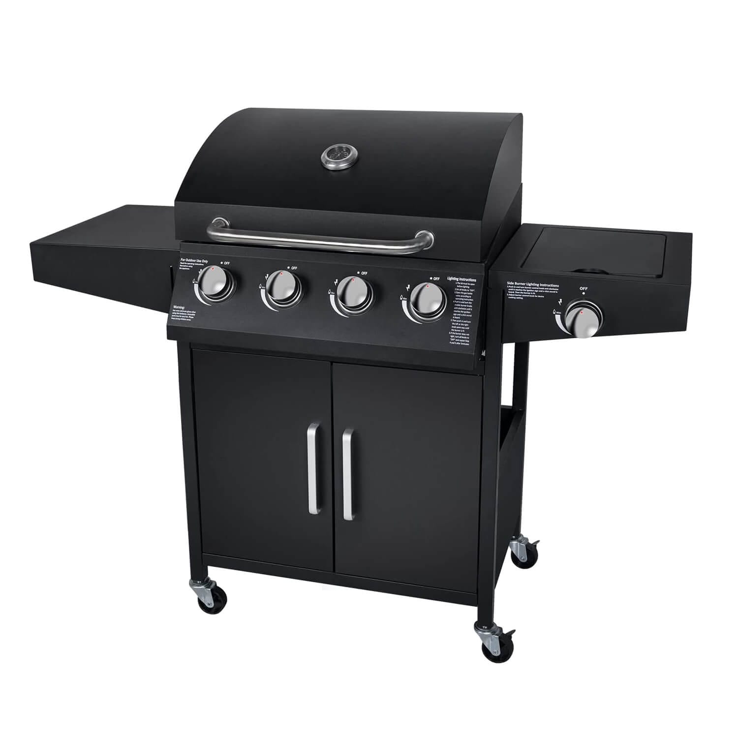 Elecwish Stainless Steel Liquid Propane Gas Grill with Side Burner