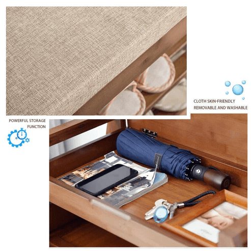 Elecwish Storage Benches 2-Tier Bamboo Shoe Rack HW110