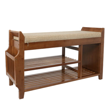 Elecwish Storage Benches Large 2 Tiers Bamboo Shoe Rack HW105