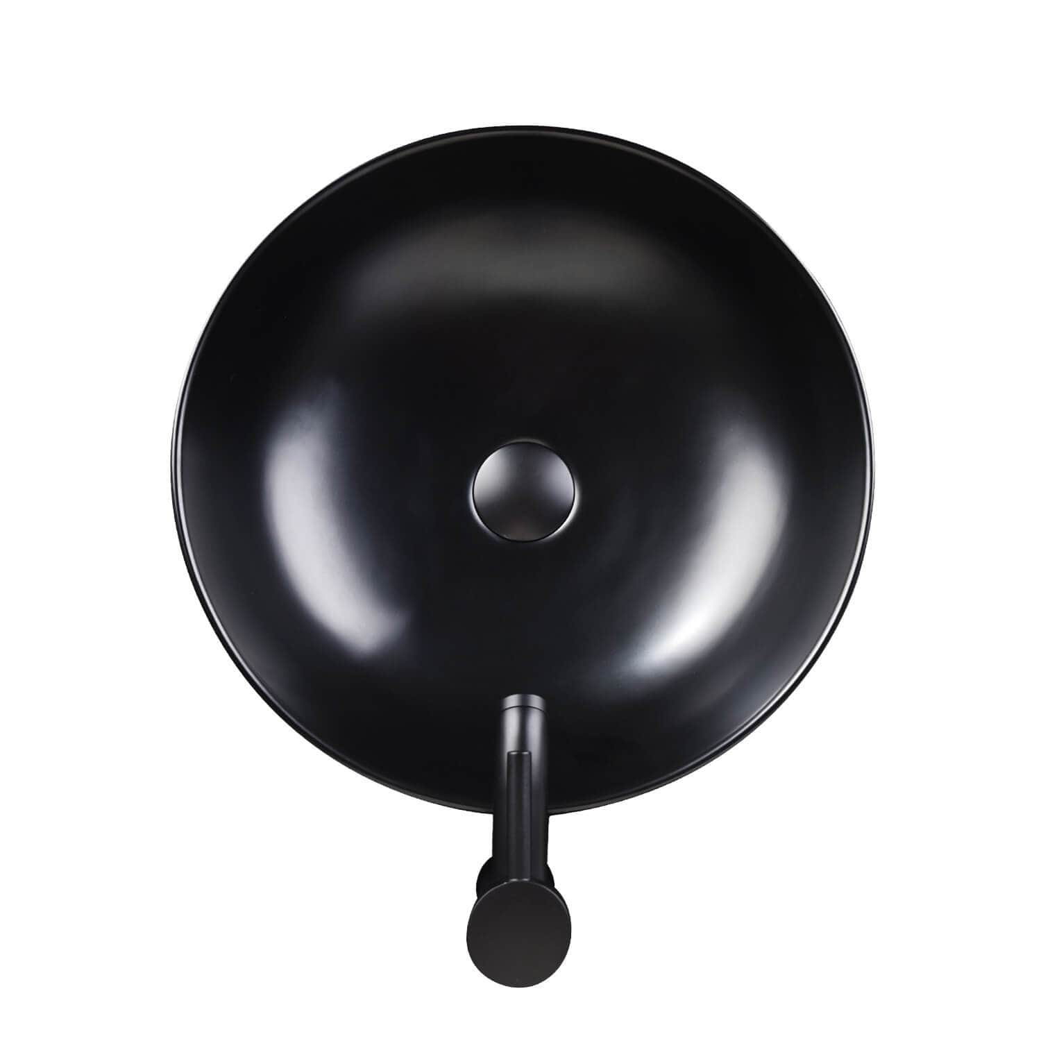 Black Glaze Spraying Ceramic Vessel Sink With Modern Style