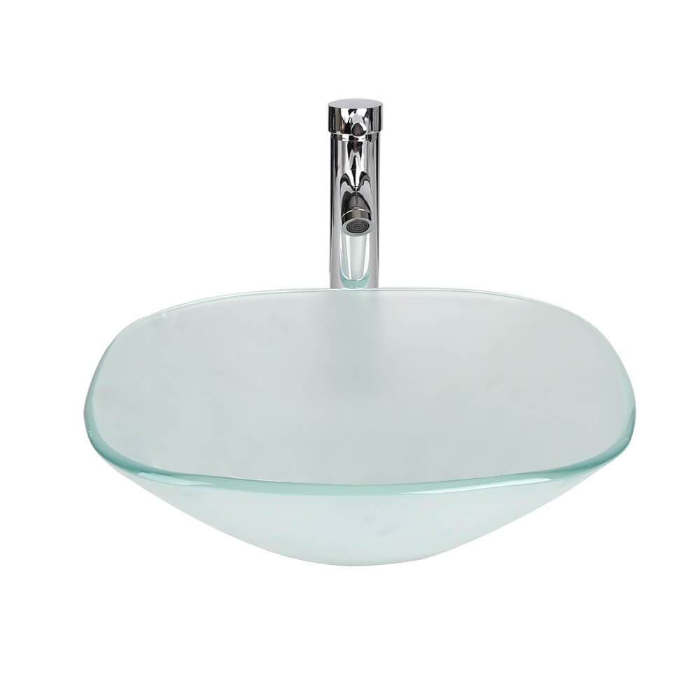 Bathroom Square Sink, Tempered Glass