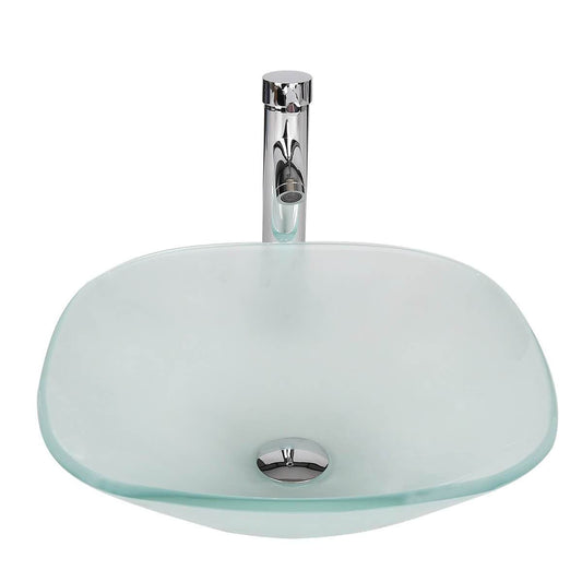 Bathroom Square Sink, Tempered Glass