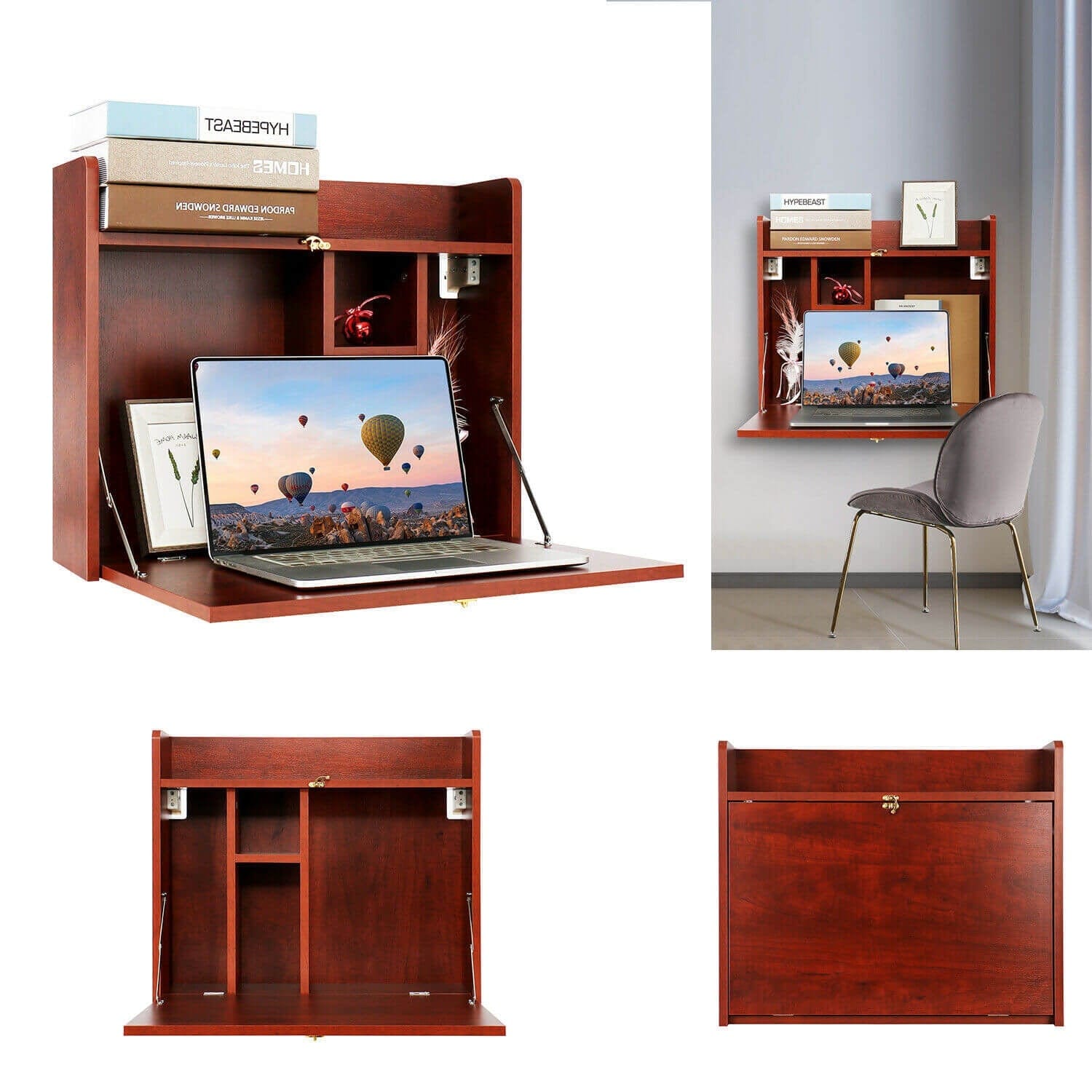 Elecwish Wall Mounted Table Foldable Storage Shelf Wall-Mounted Desk HW1138 Details