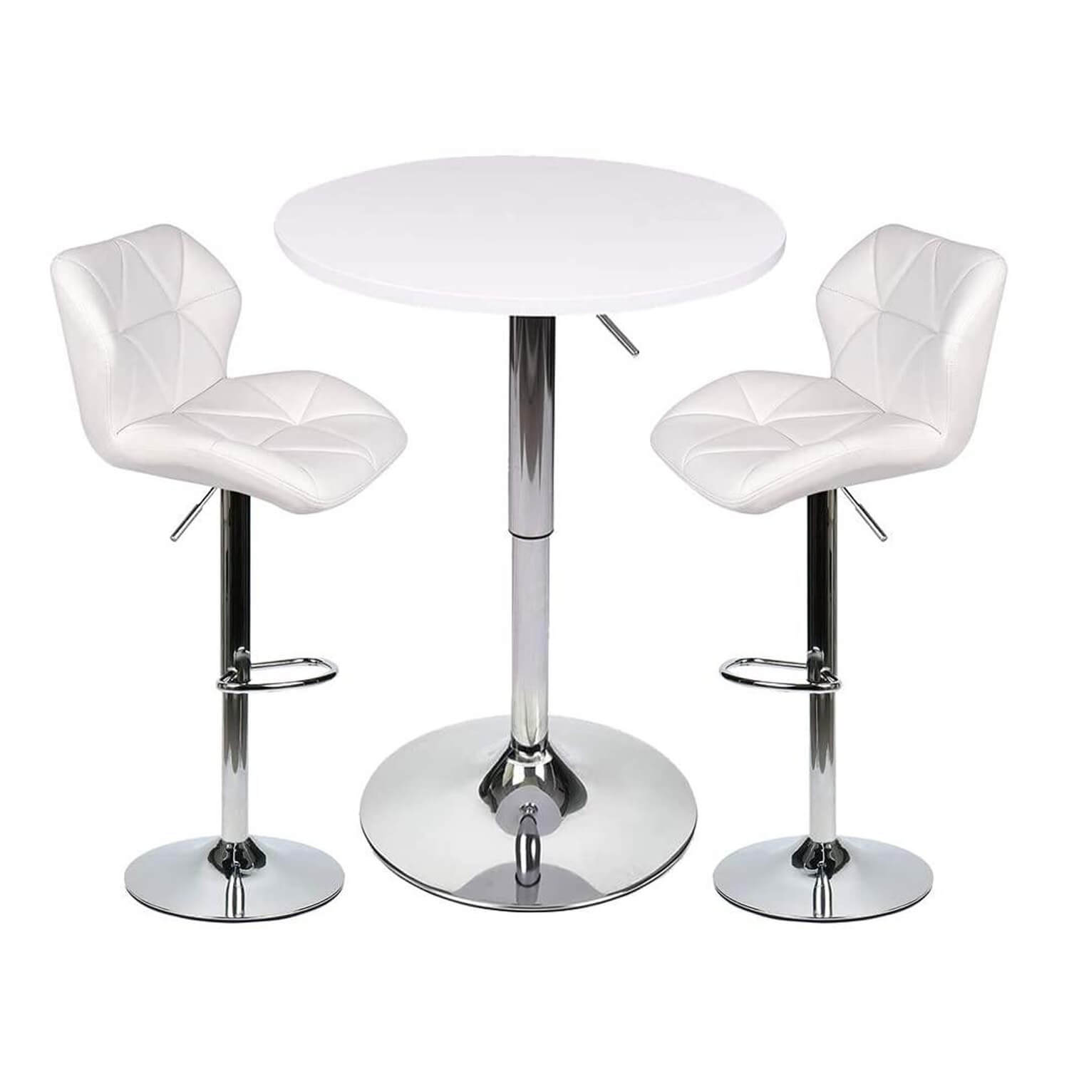 Elecwish Bar Table Set 3-Piece OW0301 white bar table with white bar stools