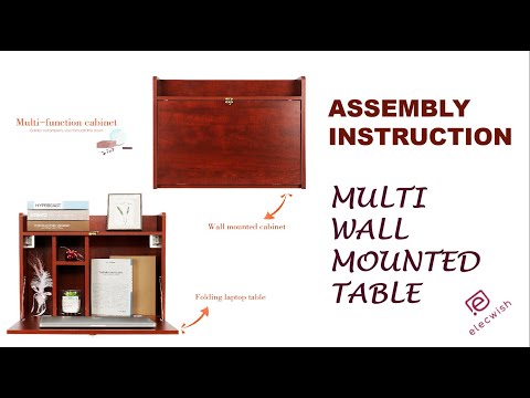 Assemble installation video of foldable Storage Shelf Wall-Mounted Desk HW1138