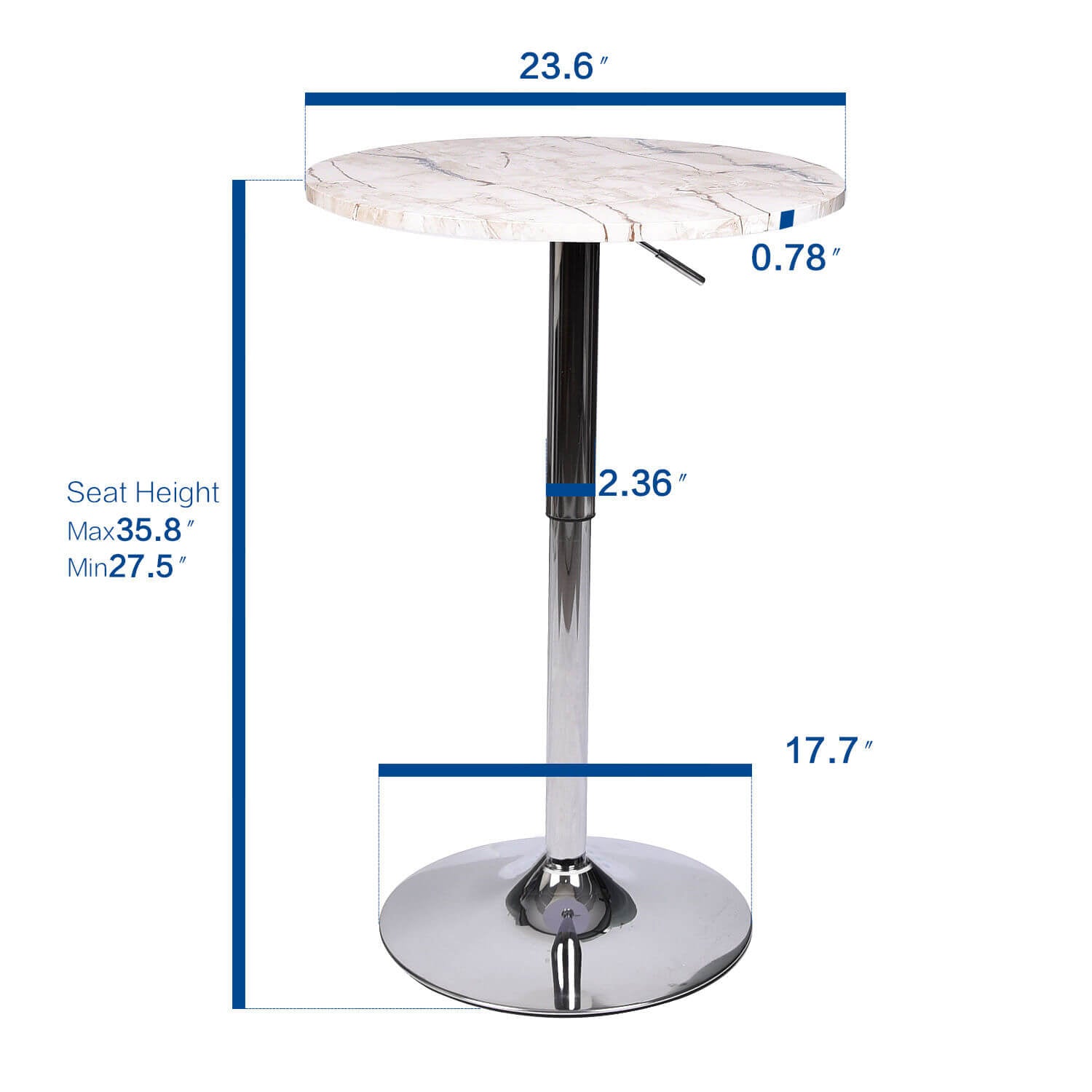 Marble bar table size ow003