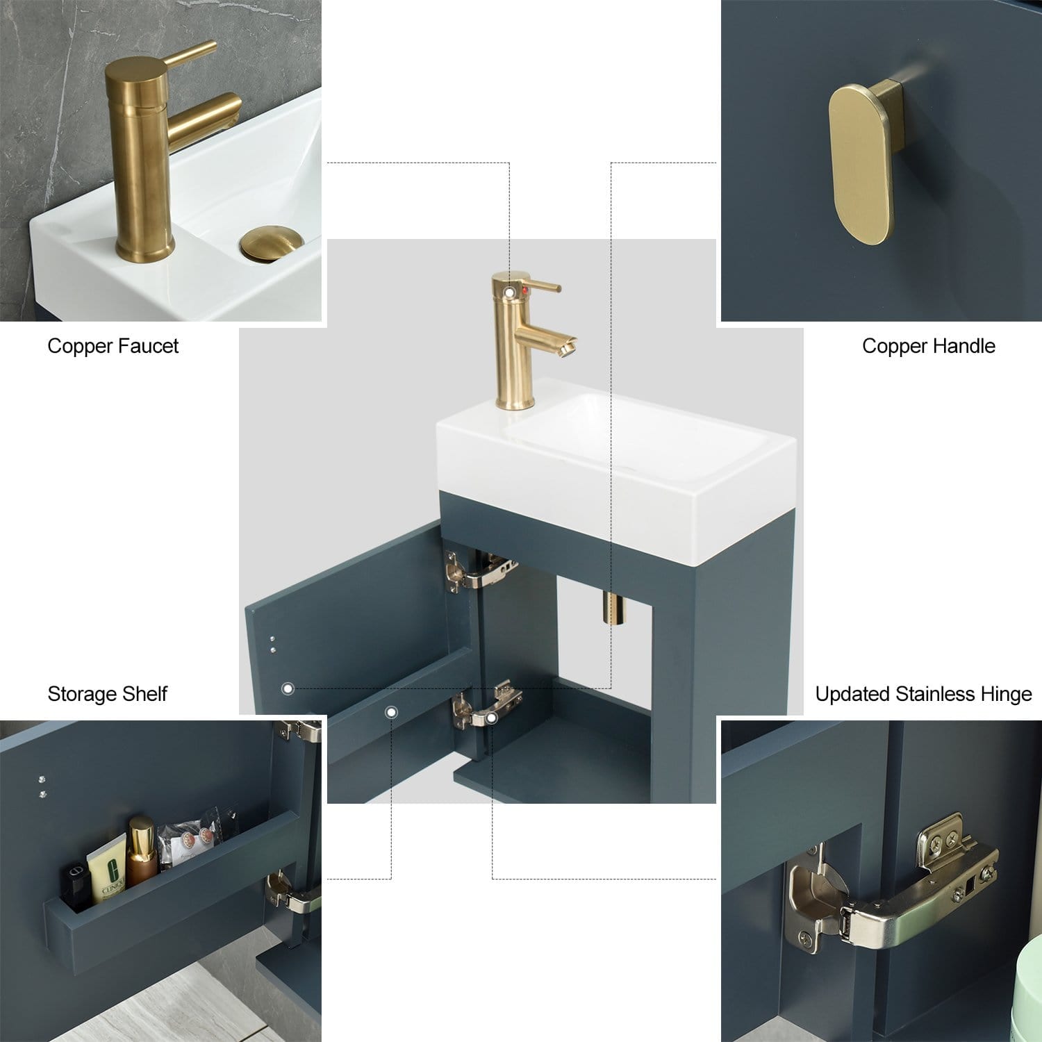 Modern Wall-Mounted Vanity Set, Corrosion-Resistant detail image
