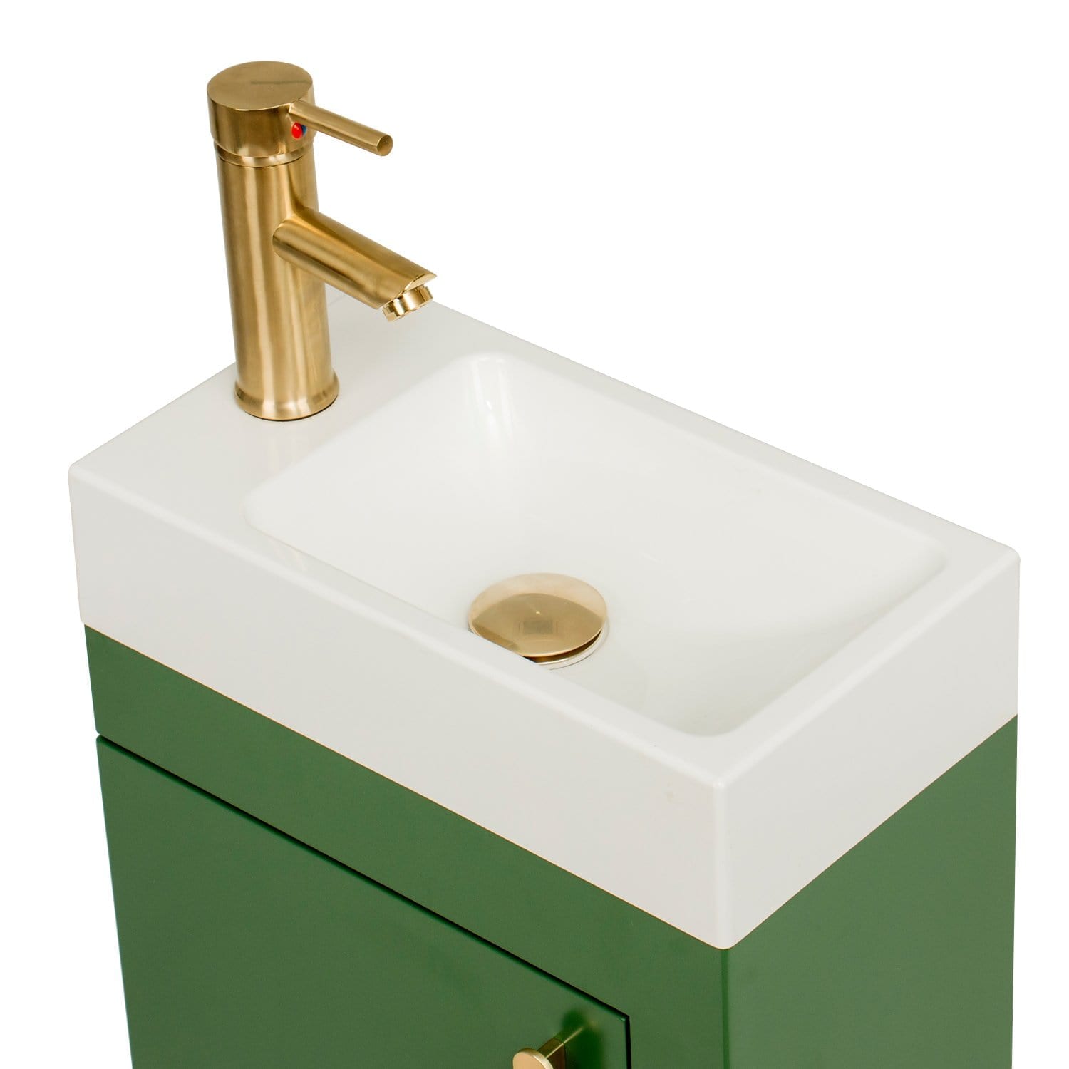 Above view of of Elecwish Modern Green Lavatory Wall-Mounted Vanity Set BV1002