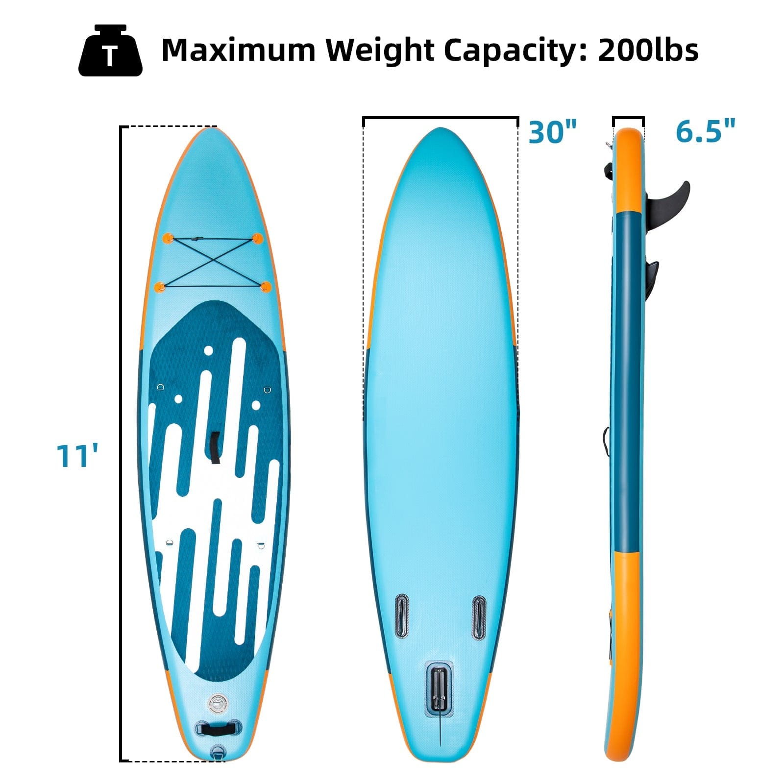 SOLIDEE Stand Up Paddle Board SOLIDEE 11 Ft Inflatable Stand Up Paddle Board with Kayak Seat Backpack,Blue