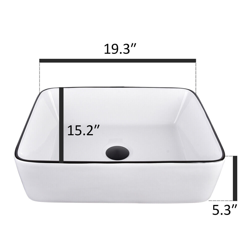 Elecwish square white sink size