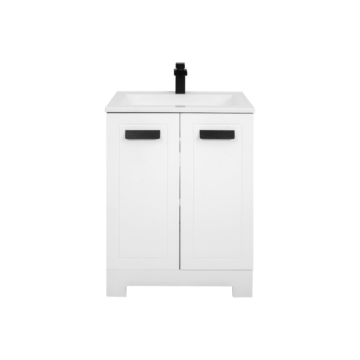 Elecwish Bathroom Vanity, 24 inch Modern Stand Pedestal Wooden Bathroom Cabinet with Undermount Sink Combo with faucet
