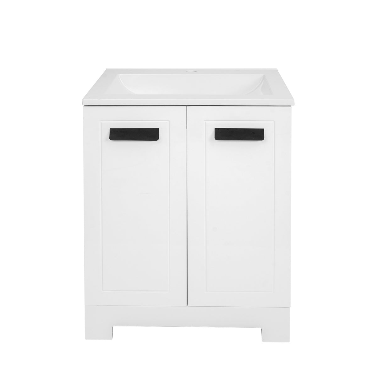 Elecwish Bathroom Vanity, 24 inch Modern Stand Pedestal Wooden Bathroom Cabinet with Undermount Sink Combo without faucet